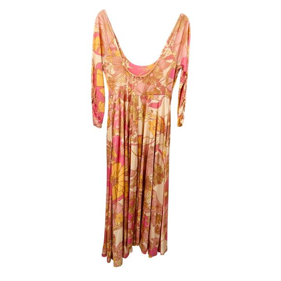 Free People Pink Orange Floral Maxi Dress - Picture 3 of 5